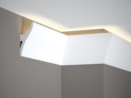 Listwa sufitowa QL010. Kolor: biały. Wymiary: 200 x 12 x 4.2 [cm]