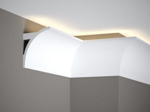 Listwa sufitowa QL011. Kolor: biały. Wymiary: 200 x 12.3 x 9.5 [cm]